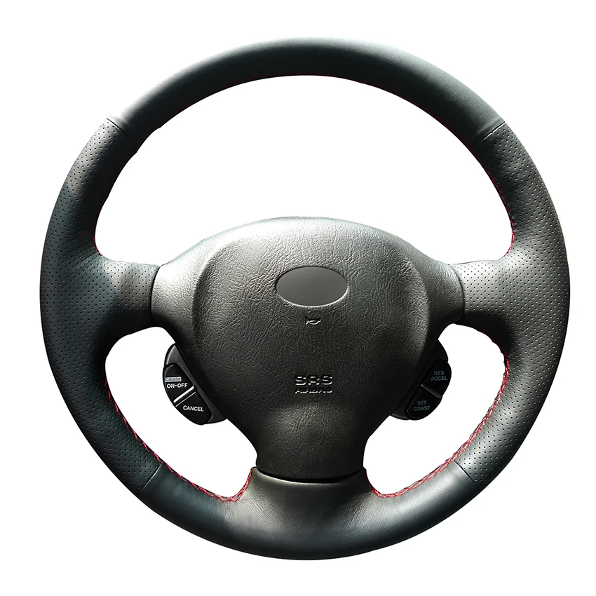

Hand-stitched Black Artificial Leather Anti-slip Car Steering Wheel Cover for Hyundai Santa Fe 2001 2002 2003 2004 2005 2006