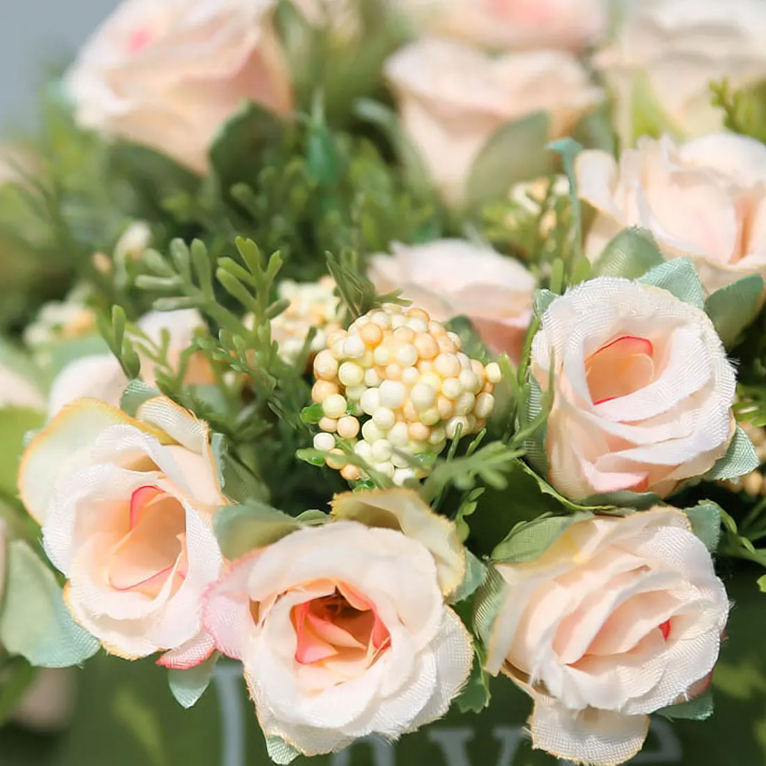 

Fashion Wedding Artificial flowers 13 heads/bouquet small bud silk roses simulation flowers Green leaves Home vases autumn decor