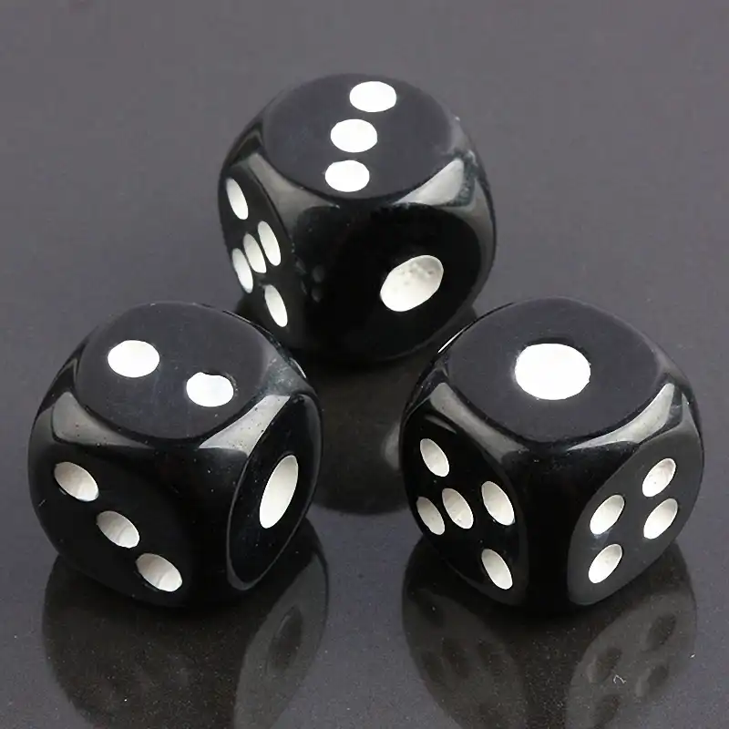 1 قطعة بطاقة كازينو لعبة الأسود العقيق جوهرة الحجر محظوظ فورتشن النرد الفضلات 15x15mm Dice Chess Dice Plasticstone Capes Aliexpress