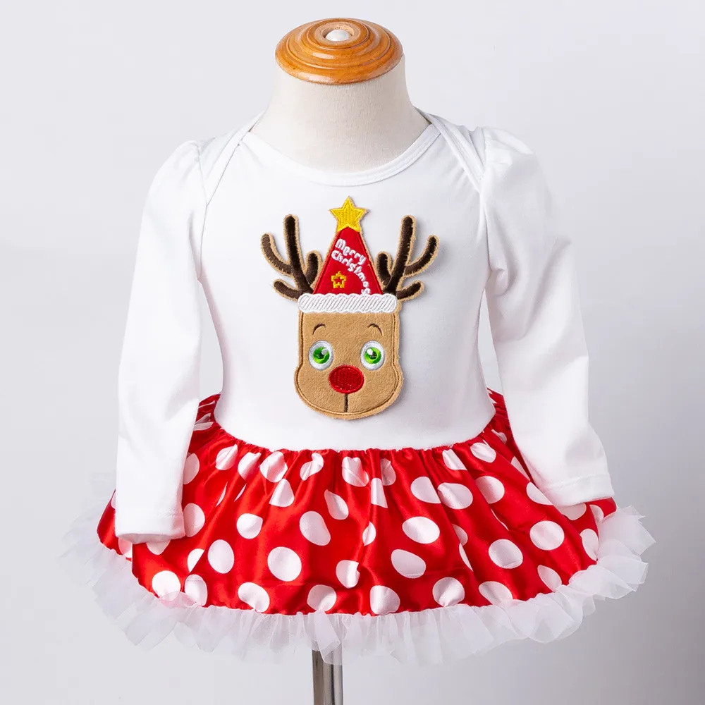 Прекрасные подарки, детская одежда для маленьких девочек Хлопковое платье-пачка принцессы с круглым вырезом для новорожденных девочек, комплект одежды