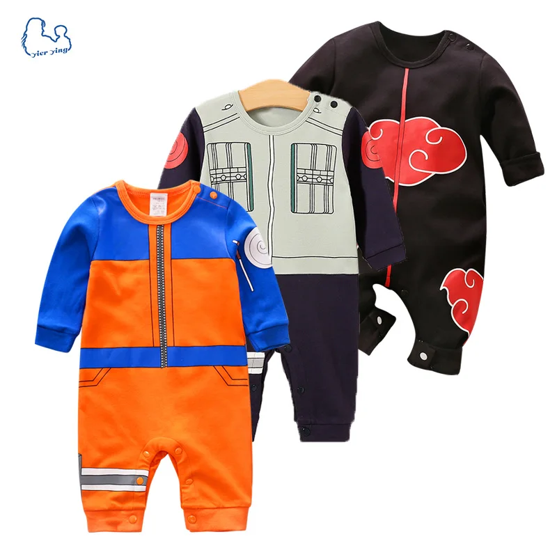 Kopen 2019 Brand Nieuwe Baby Rompertjes 100% Katoenen Baby Jumpsuits Cartoon Naruto Stijl Lange Mouw Baby Boy Meisje Kleding