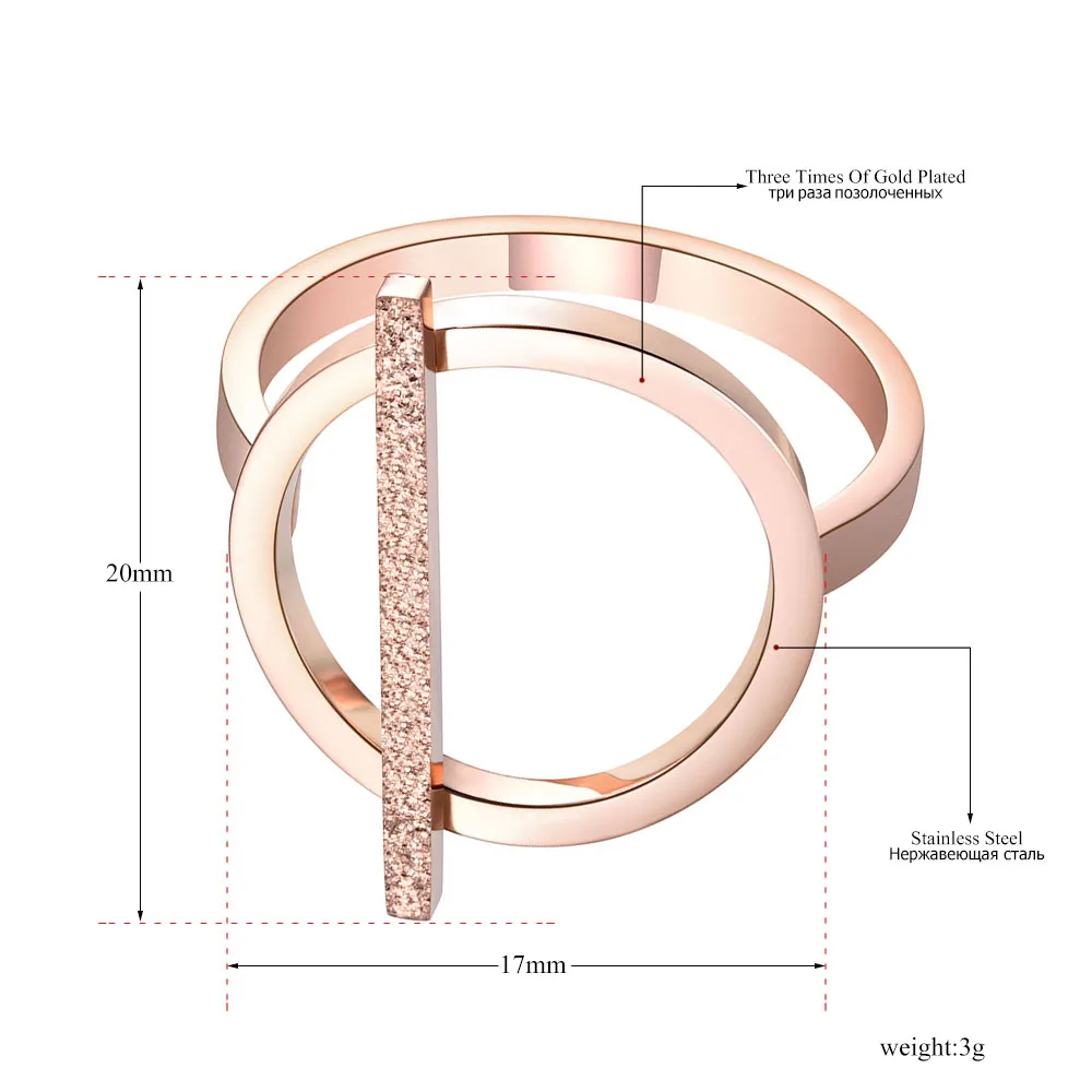 Lokaer OL Design Fashion Stainless Steel Ring Rose Gold Color Geometric Engagement Wedding Rings For Women Jewelry Anillo R19008 wedding rings finger rings fashion rings engagement rings fashion ring stainless steel rings metal rings gold rings