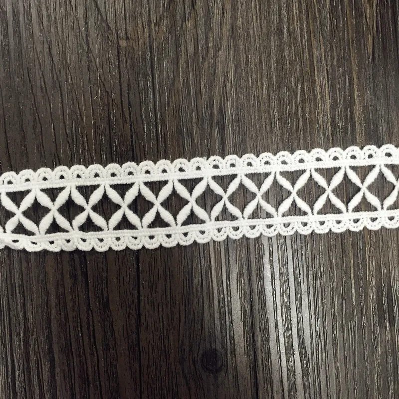 14 yard 3cm 1.18" wide ivory cotton embroidered fabric tapes lace trim