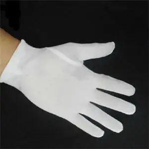 

1Pair Sanitary Gloves Practical Medium Thick Household White Cotton Polyester Gloves Multipurpose Household Cleaning Tool