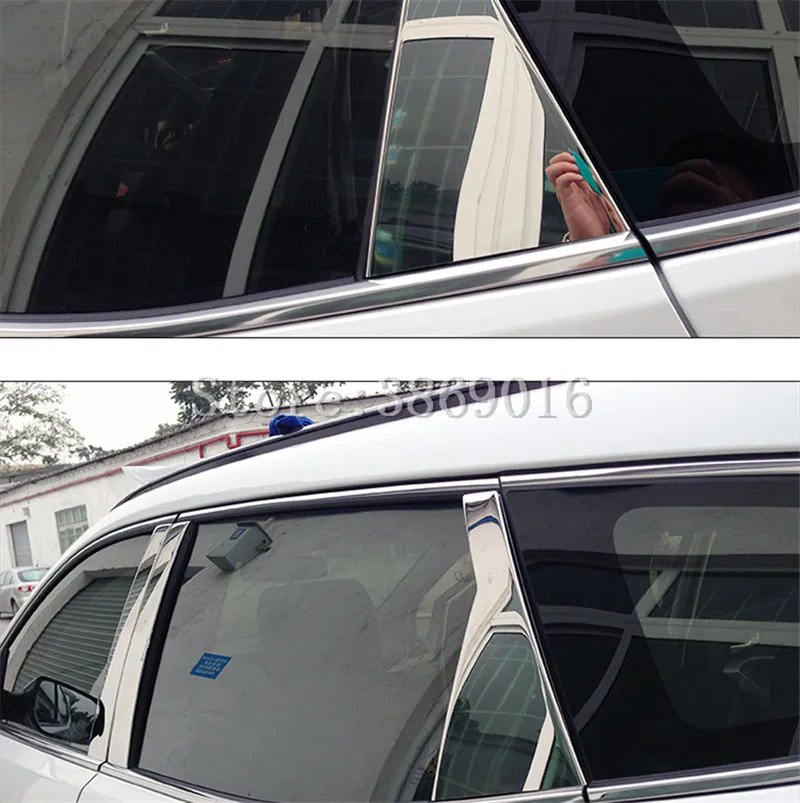 High Quality Stainless Steel Window Trim Cover For Hyundai Santa Fe ix45 2013 6pcs/set