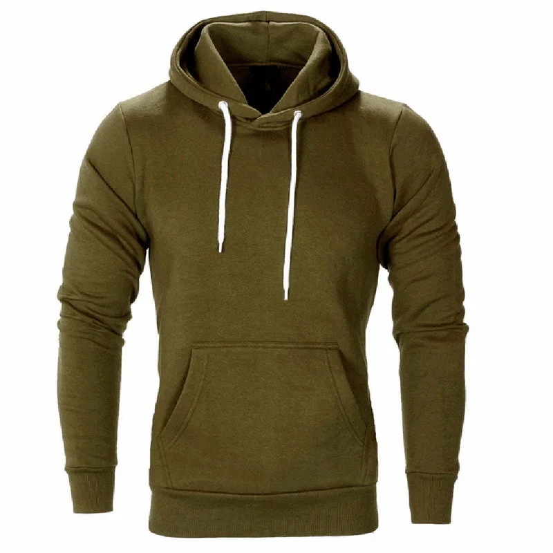 CYSINCOS Men Sweatshirt Long Sleeve Autumn Spring Casual Hoodies Top Boy Blouse Tracksuits Sweatshirts Hoodies Men - Цвет: Army Green