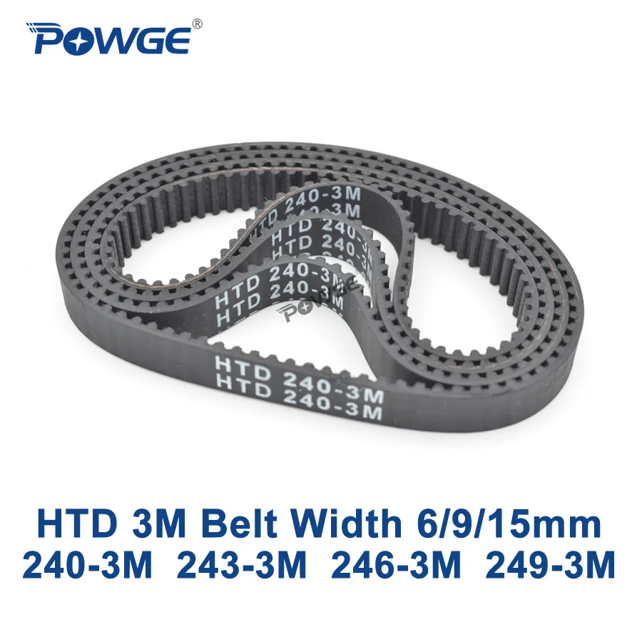 Ремень ГРМ POWGE Arc HTD 3M C = 240 243 246 249 ширина 6/9/15 мм зубья 80 81 82 83 HTD3M синхронный 240-3M 243-3M
