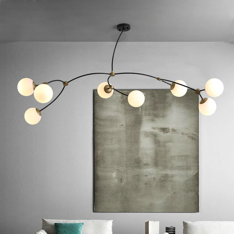 

Nordic Chandelier Lighting For Living Room/Bedroom Modern MODE Bean Ball Chandelier Dinning Room Light Fixture Lustre