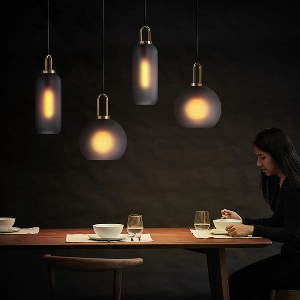  Vintage Postmodern Nordic Pendant Lights Creative Suspended Glass Jar Hanging Lamp Dining room Rest - 4000023592236