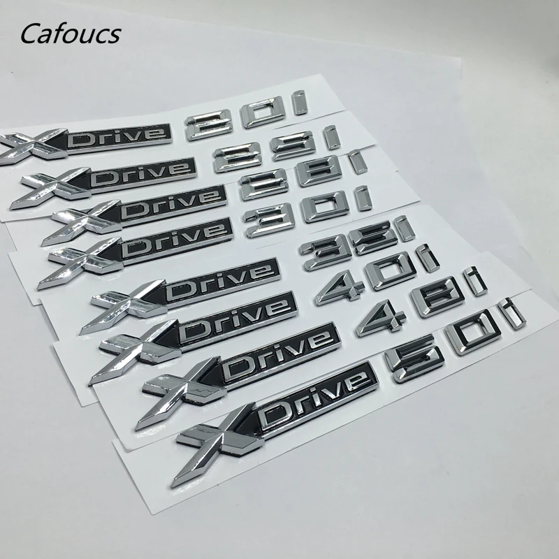  Cafoucs ABS Chrome Car XDrive Logo Emblem Trim Sticker X Drive 20i 25i 28i 30i 35i 40i 48i 50i For 