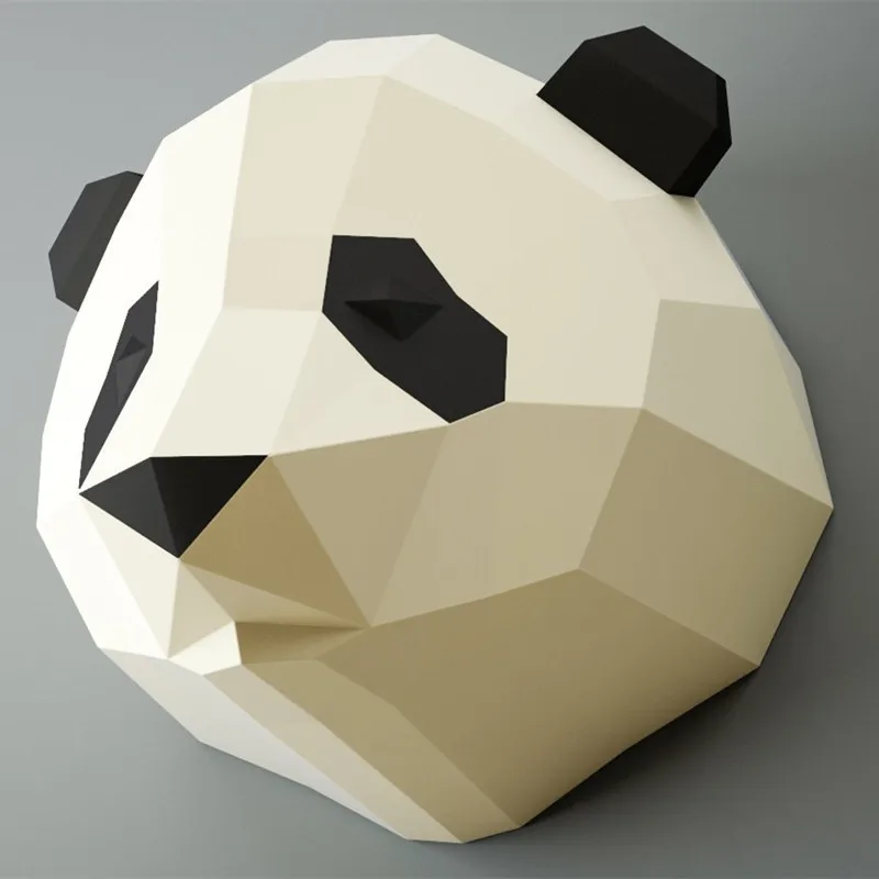 30 мин полный DIY 3D гигантская голова панды бумага скульптура Бумага Ремесло