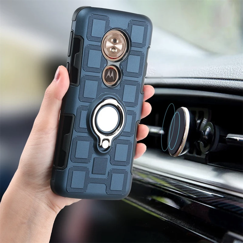 

Dual Layer Armor sFor Motorola Moto E5 Moto E Plus Case Finger Ring Magnetic Suction Car Holder For Moto E5 Plus G6 Play Cover