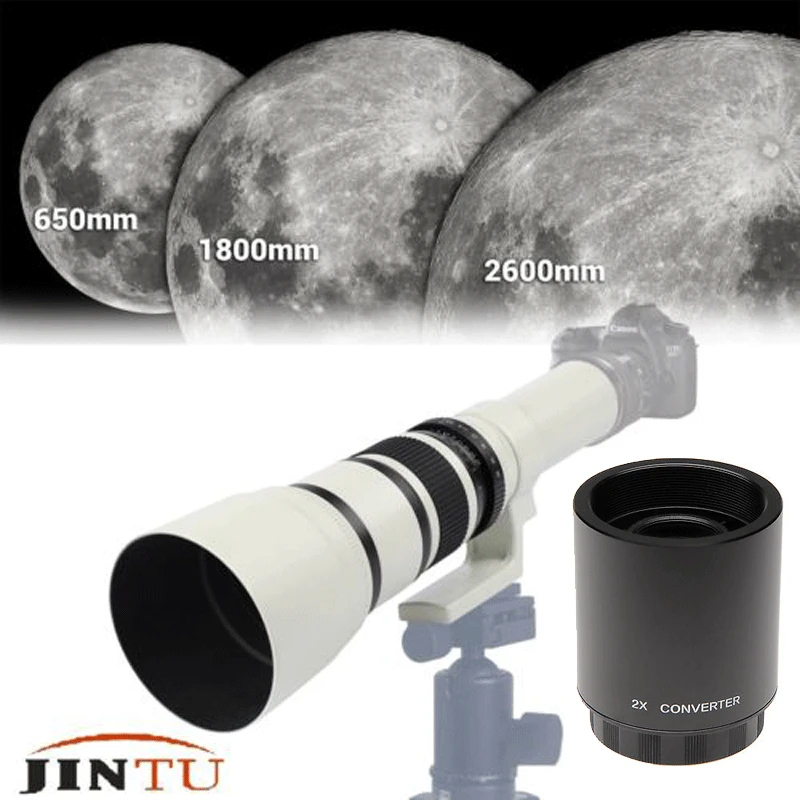 JINTU 500 мм-1000 мм f/6,3 телеобъектив+ 2x телеконвертер экспендер для объектива Nikon D810 D800 D750 D610 D300 D7200 D7500 D5500 D5300 D5200