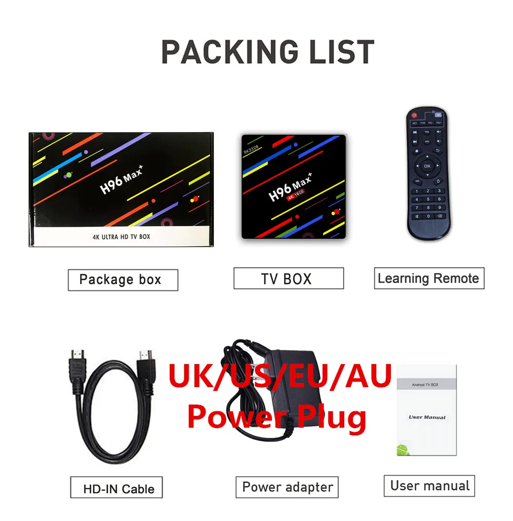 ТВ приставка H96 MAX + Plus Android 9 0 2 Гб ОЗУ 16 ПЗУ четырехъядерный процессор RK3328 4G/5 0G Wi Fi BT