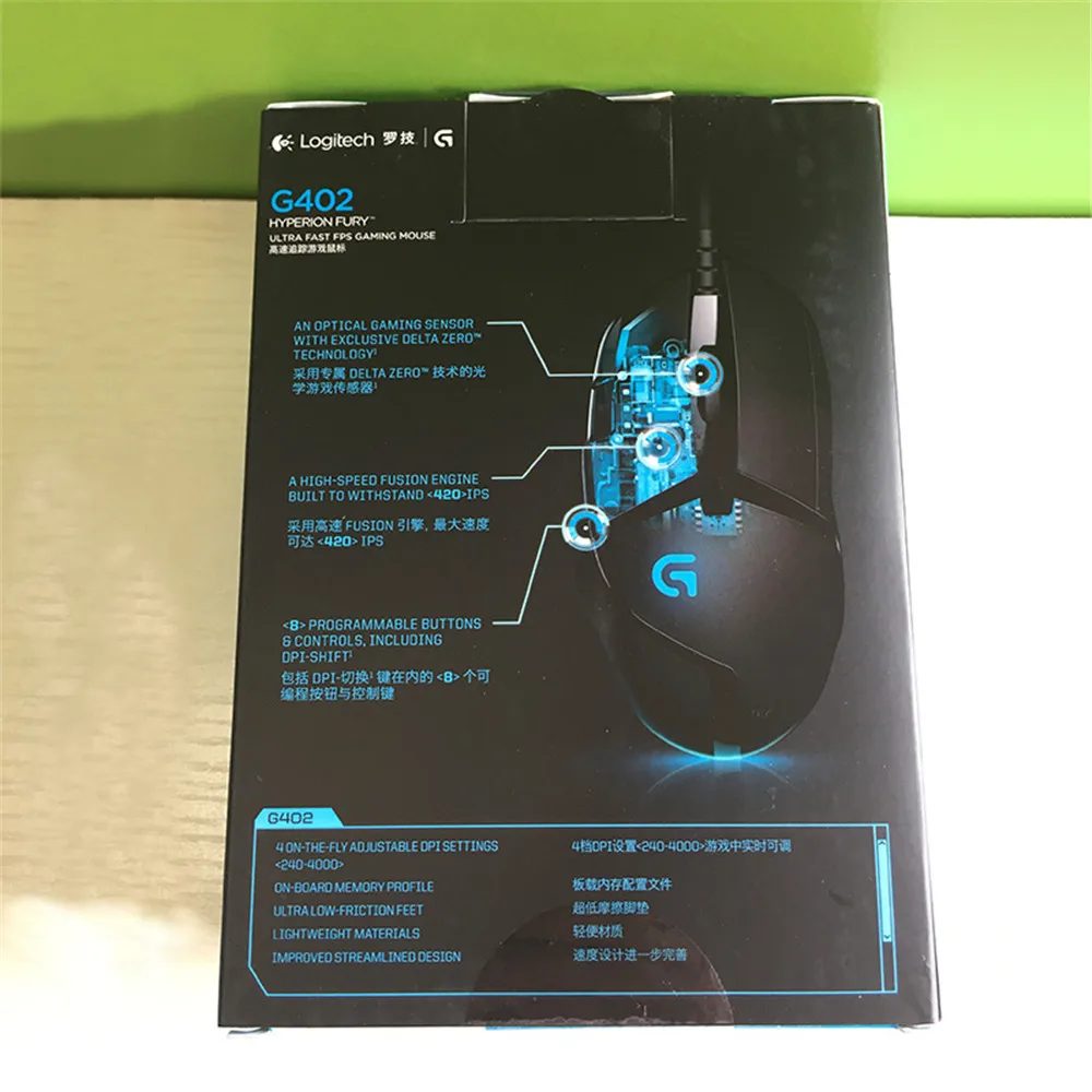 Оригинальная игровая мышь logitech G402 Hyperion Fury FPS с оптическим 4000 dpi высокоскоростным двигателем Fusion