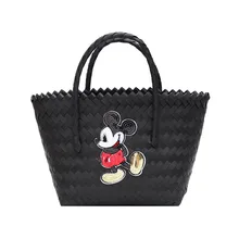 Disney Микки Маус пеленки сумка мультфильм леди сумка Большой Вместимости Сумка Женская тканая сумка модная ручная дорожная пляжная сумка