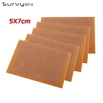 5PCS Universal PCB Board 50x70 mm 2.54mm Hole Pitch DIY Prototype Paper Printed Circuit Board Panel 5x7 cm Single Sided Board double sided glass fiber prototyping pcb universal board 12 piece pack