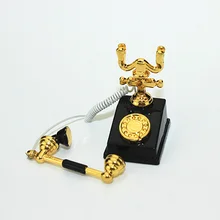 1:12 миниатюрный телефон модель сплава Винтаж Ретро поворотный телефон кукольный домик украшения аксессуары YH-17