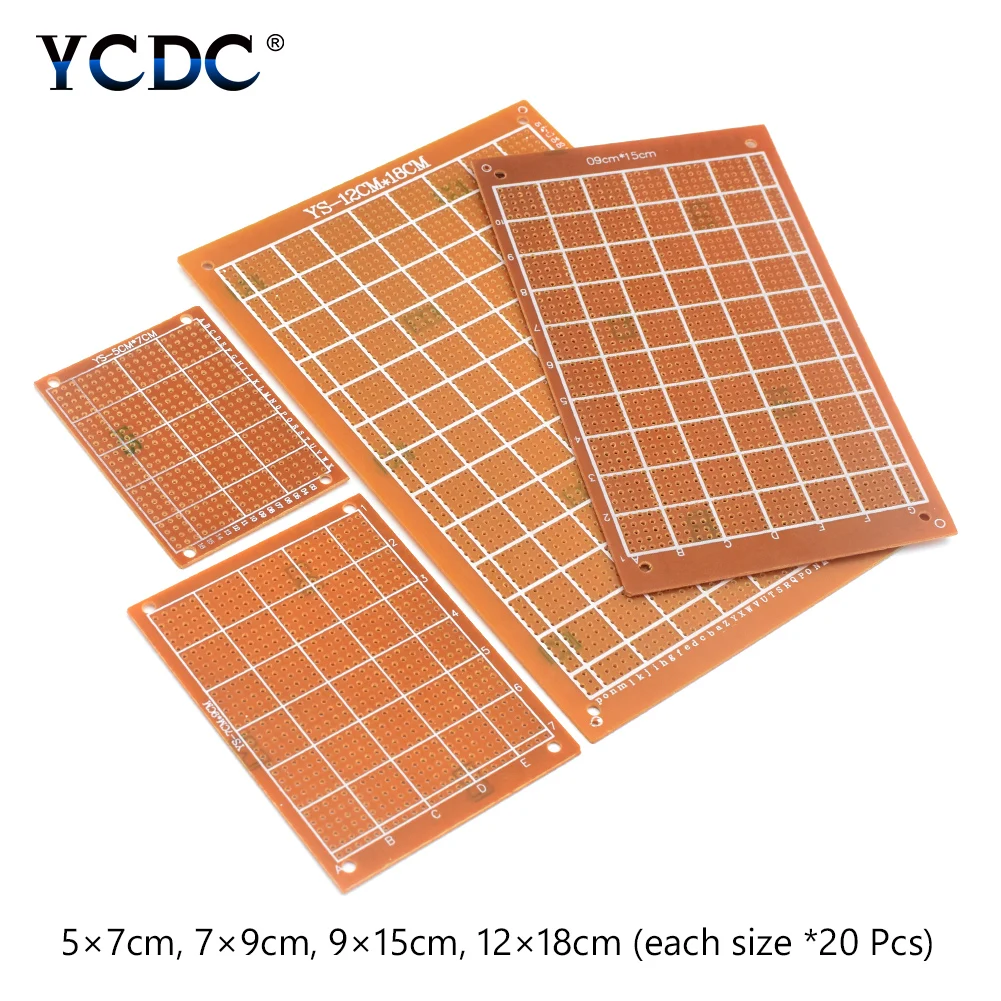 

Prototype PCB Printed Circuit Board For Electronic DIY 80Pcs 4 Sizes Mixture