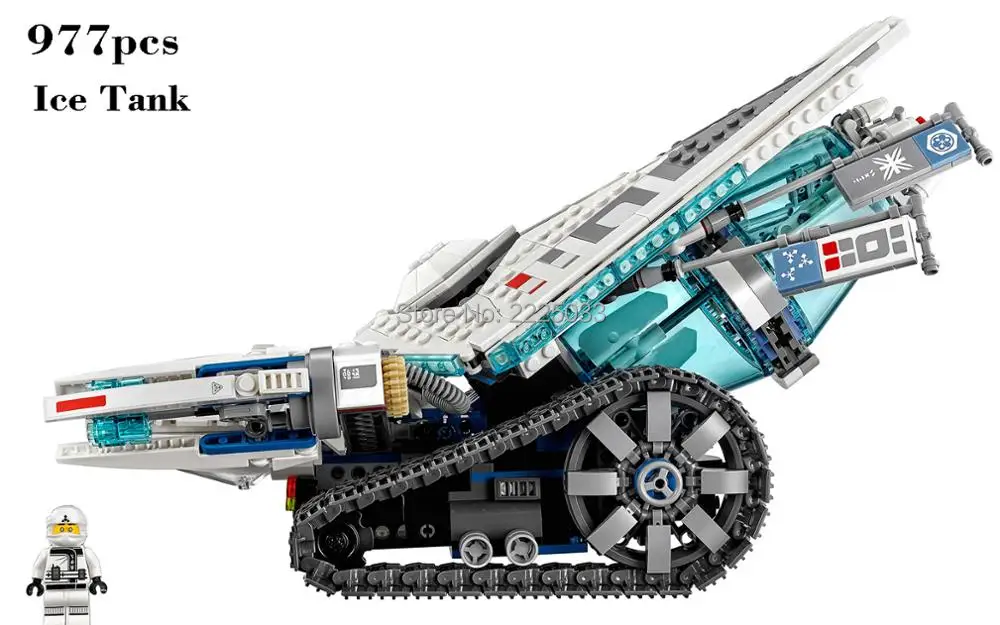 

2017 Ninjagoinglys Movie Serie Zane's Ice Tank Set with figure weapons building block brick toys for children gifts 70616 977pcs