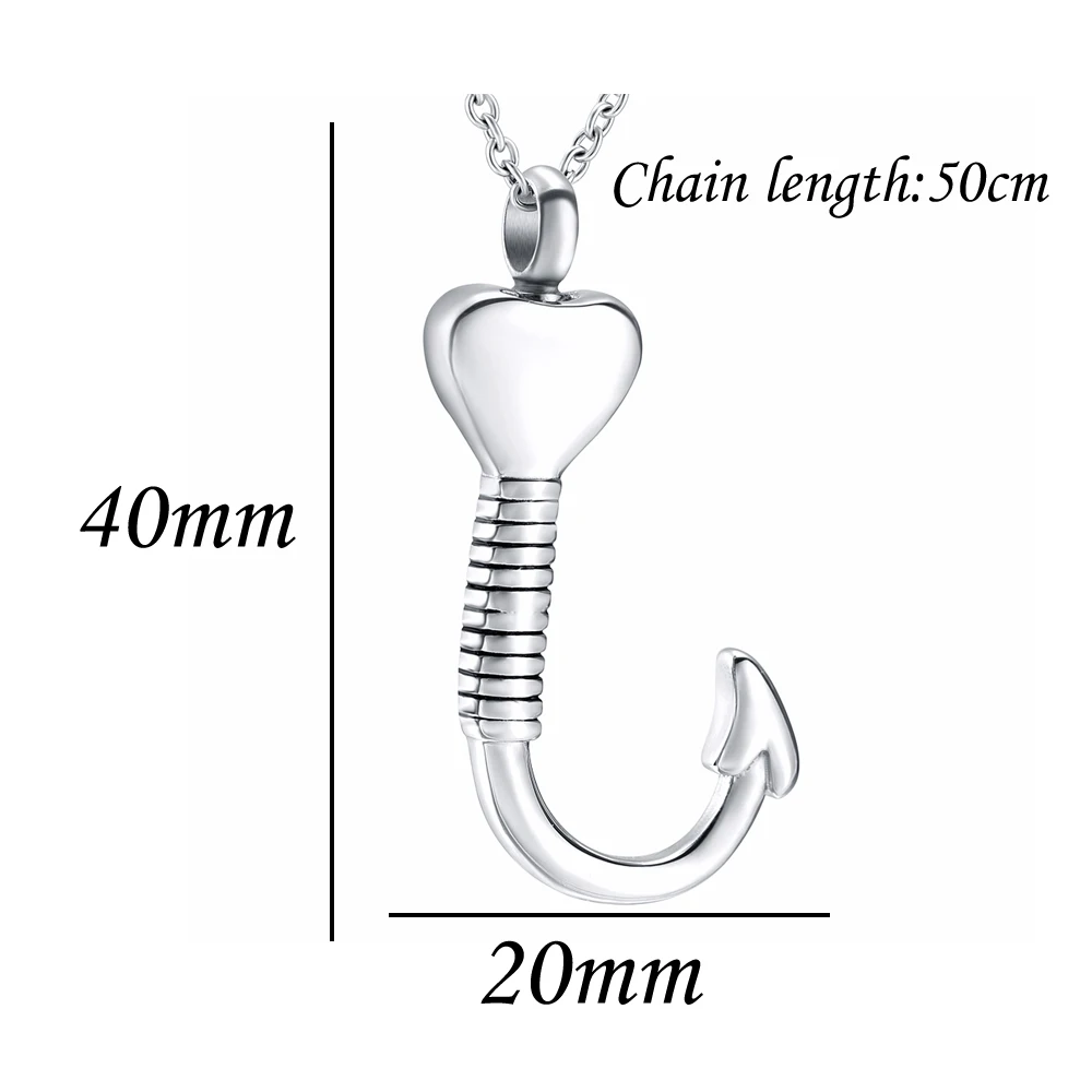 Cremation Urn Necklace for Ashes Fish Hook Charms Heart Pendant Necklace  Keepsake Cremation Jewelry for Men Women Ashes - AliExpress