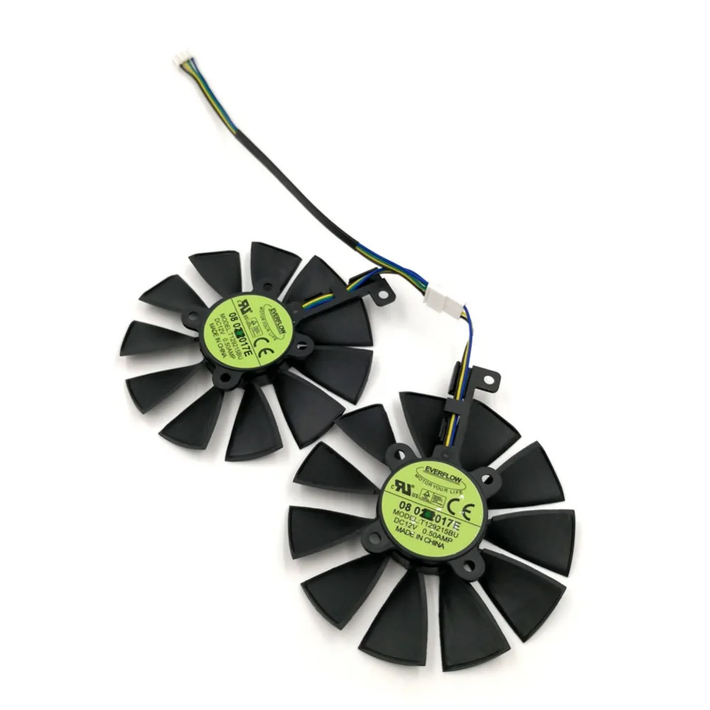 

Original EVERFLOW T129215BU Ball Bearing Replacement Graphics Fan for VGA Card ASUS ROG STRIX GTX1070Ti GTX1060 GTX1050Ti RX580