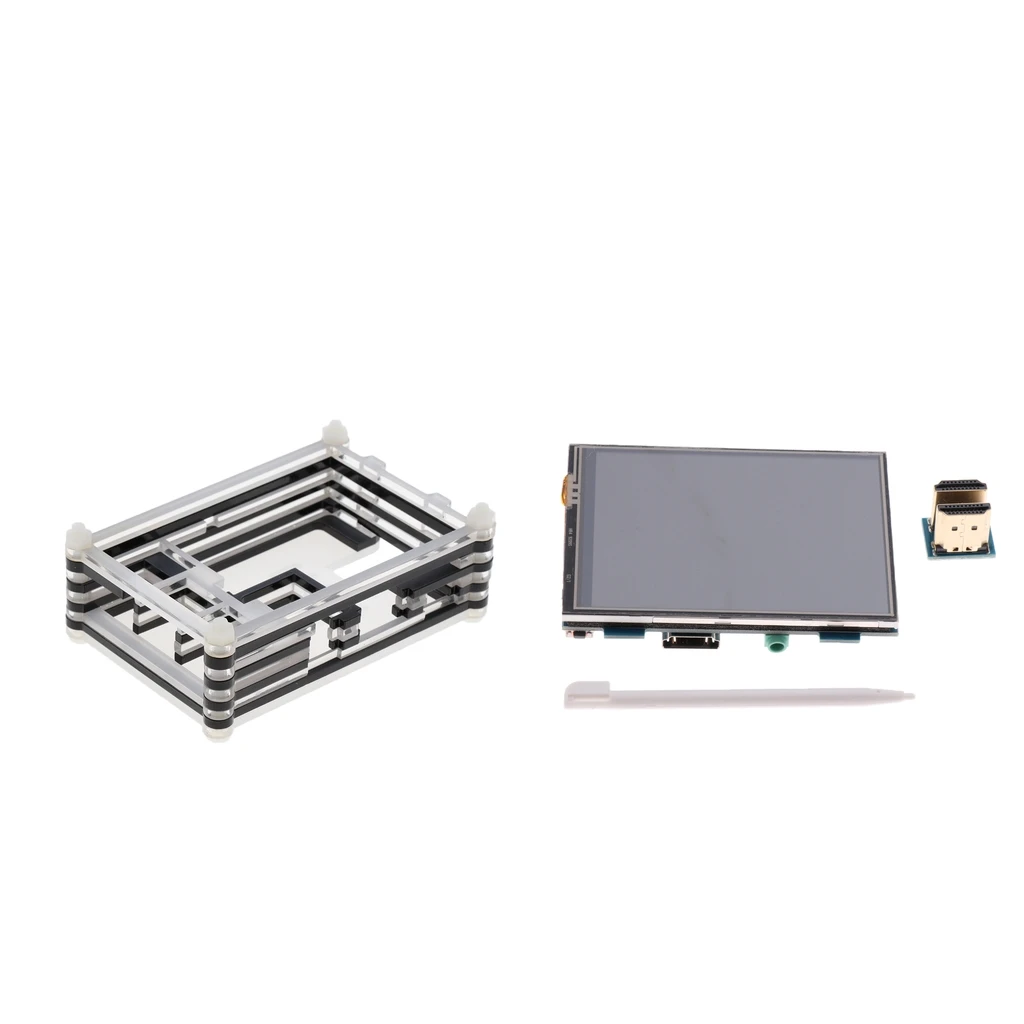 LCD Display 3.5'' Monitor HDMI Module +9 Layer Acrylic Case for Raspberry Pi