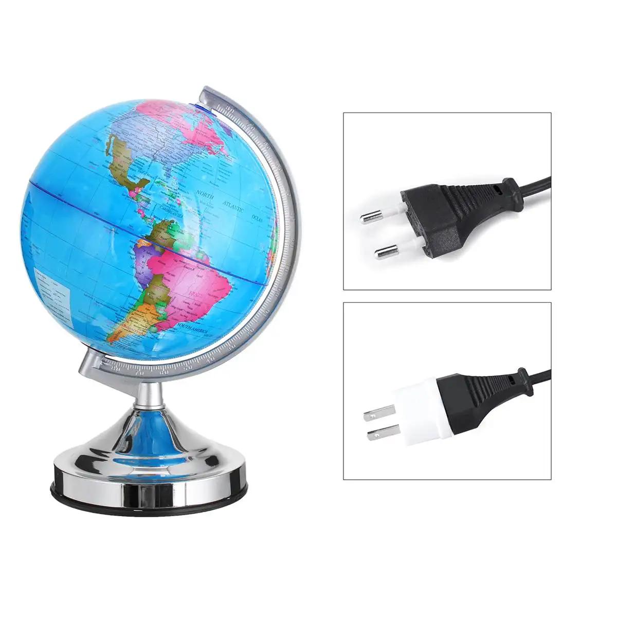 110 В/220 В EU/US Plug глобус Карта мира с светильник 3 яркий регулируемый светодиодный