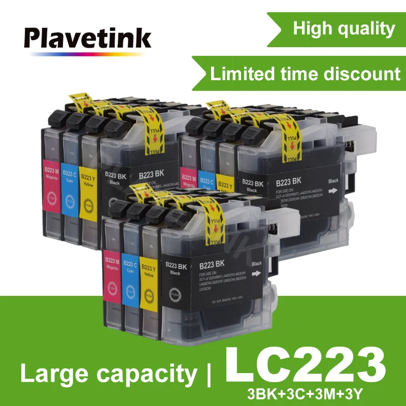 Tinnee Cartuchos LC223XL LC221XL Compatible Con Tinta Brother LC221 LC223 Cartuchos Brother DCP-J562DW Para MFC-J880DW DCP-J562DW DCP-J4120DW MFC-J4420DW MFC-J480DW MFC-J5320DW MFC-J680DW MFC-J4620DW