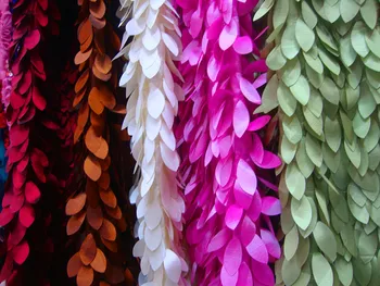 

Chambrays bilateral leaves costume curtain fabric for wedding props,tablecloth, tassel etc.