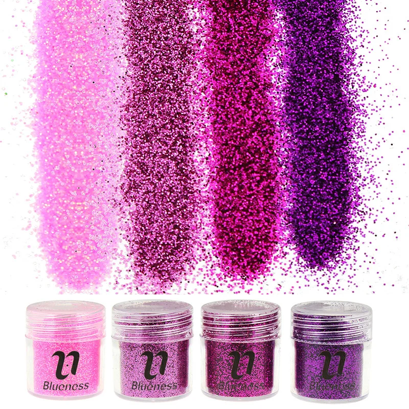

4 Bottle/Set Sequin Dust Gem Nail Glitter Decorations 4 Colors Acrylic UV Glitter Powder 3D Nail Art Tips BG053-056