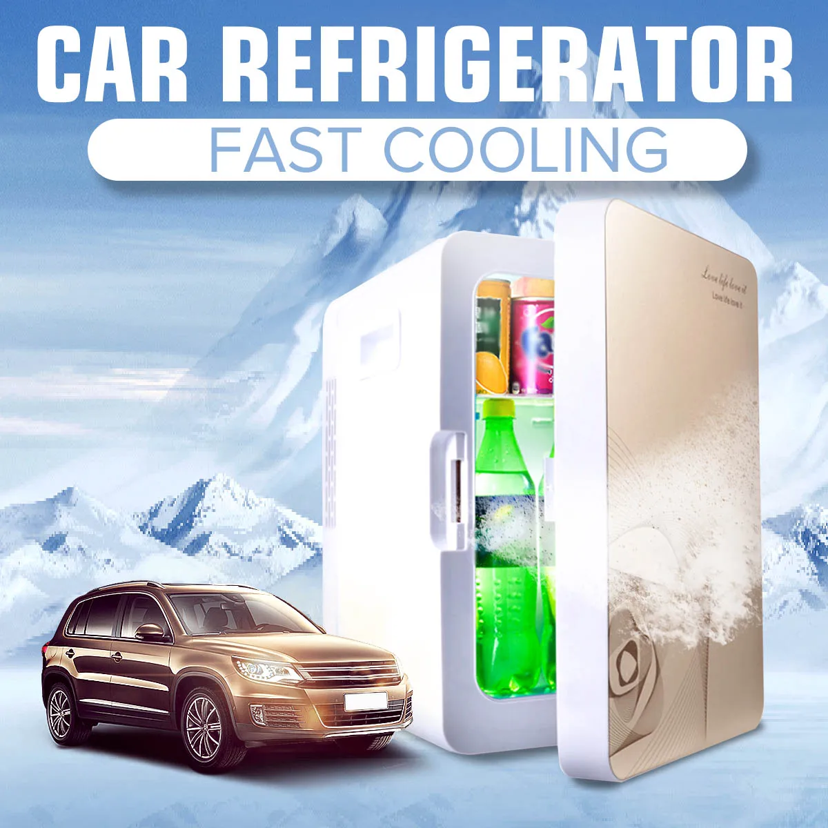 

Portable 20L Car Home Use Mini Refrigerator Cooler Warmer Dual-use Fridge Box Temperature Control 12V/220V