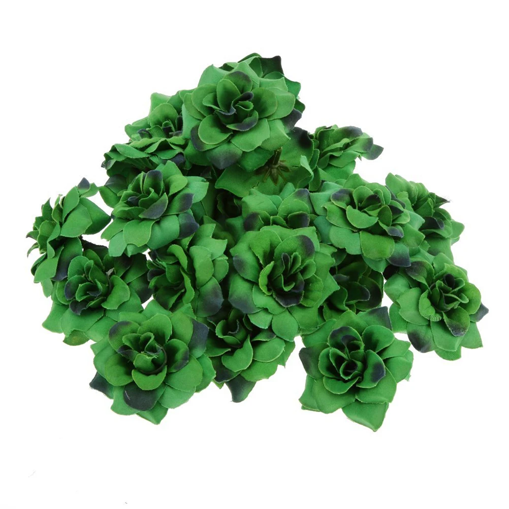50 шт. искусственный шелк Stapelia цветок головы домашний праздничный декор для сада - Цвет: Зеленый