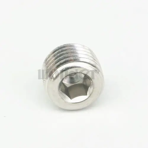 

1/4" NPT Male SS304 Stainless Steel Countersunk End Plug Internal Hex Head Socket Pipe Fitting