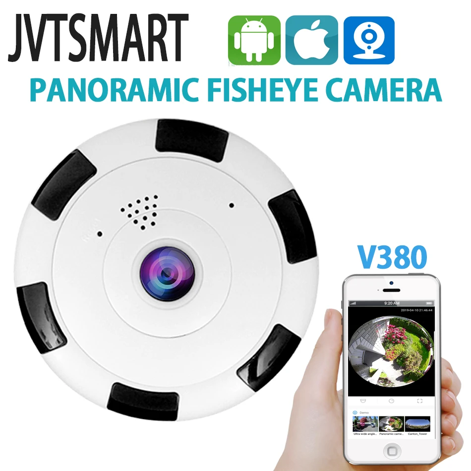 

jvtsmart Fisheye VR 360 Degree Wifi wireless Panoramic Camera HD 960P 1080p IP Camera Home Security Surveillance System Camera