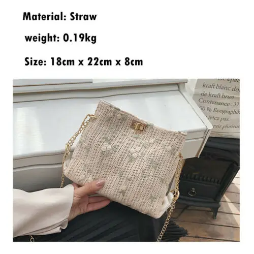 2019  Bali Island Bohemia Beach Women's Ladies Hand Woven Bag Rattan Lace Straw Bag Ladies Flower Printing Bags Messenger Bags
