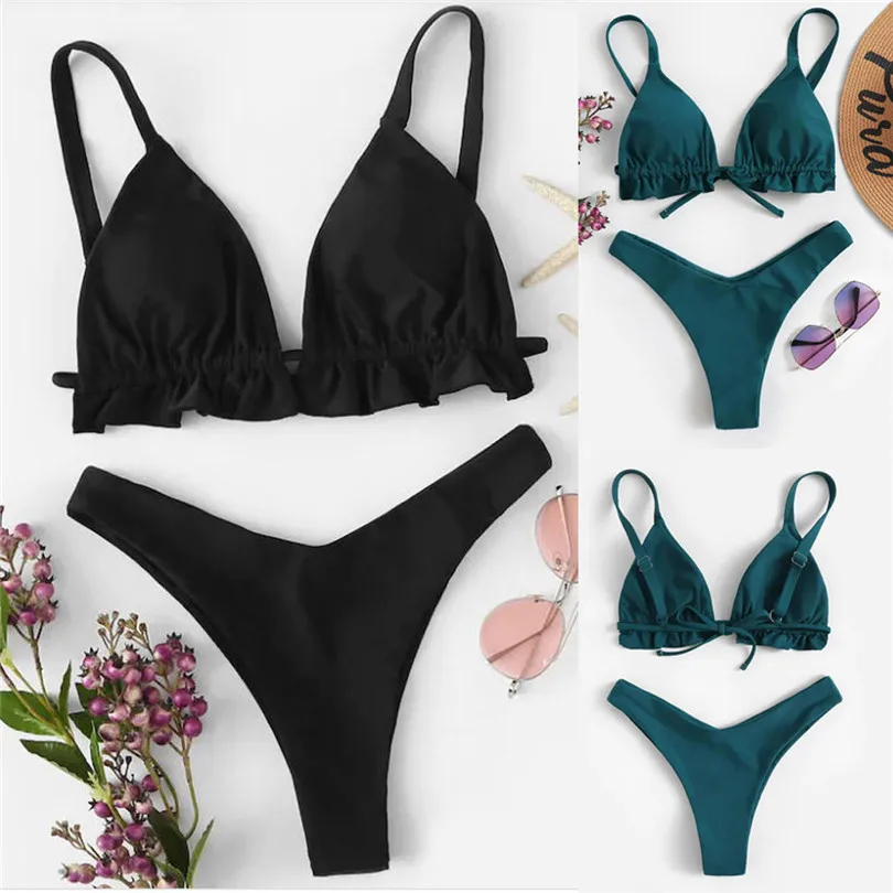2019 New Summer Women Girls Bikini Set Underwire Padded Sexy Beach Suit Bodycon Swimwear wholesale Dropshiping #E05 (1)