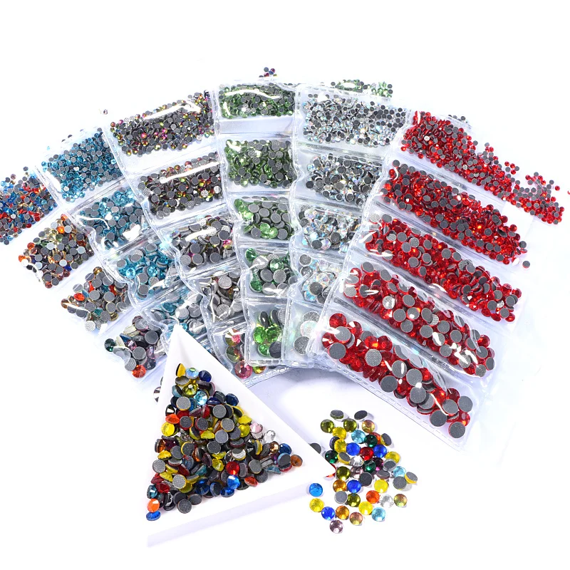 

All Colors Mixed Sizes SS6-SS30 1014pcs DMC Hot Fix Rhinestone Iron On Glass Flatback Rhinestones For Garment Dresses F0105
