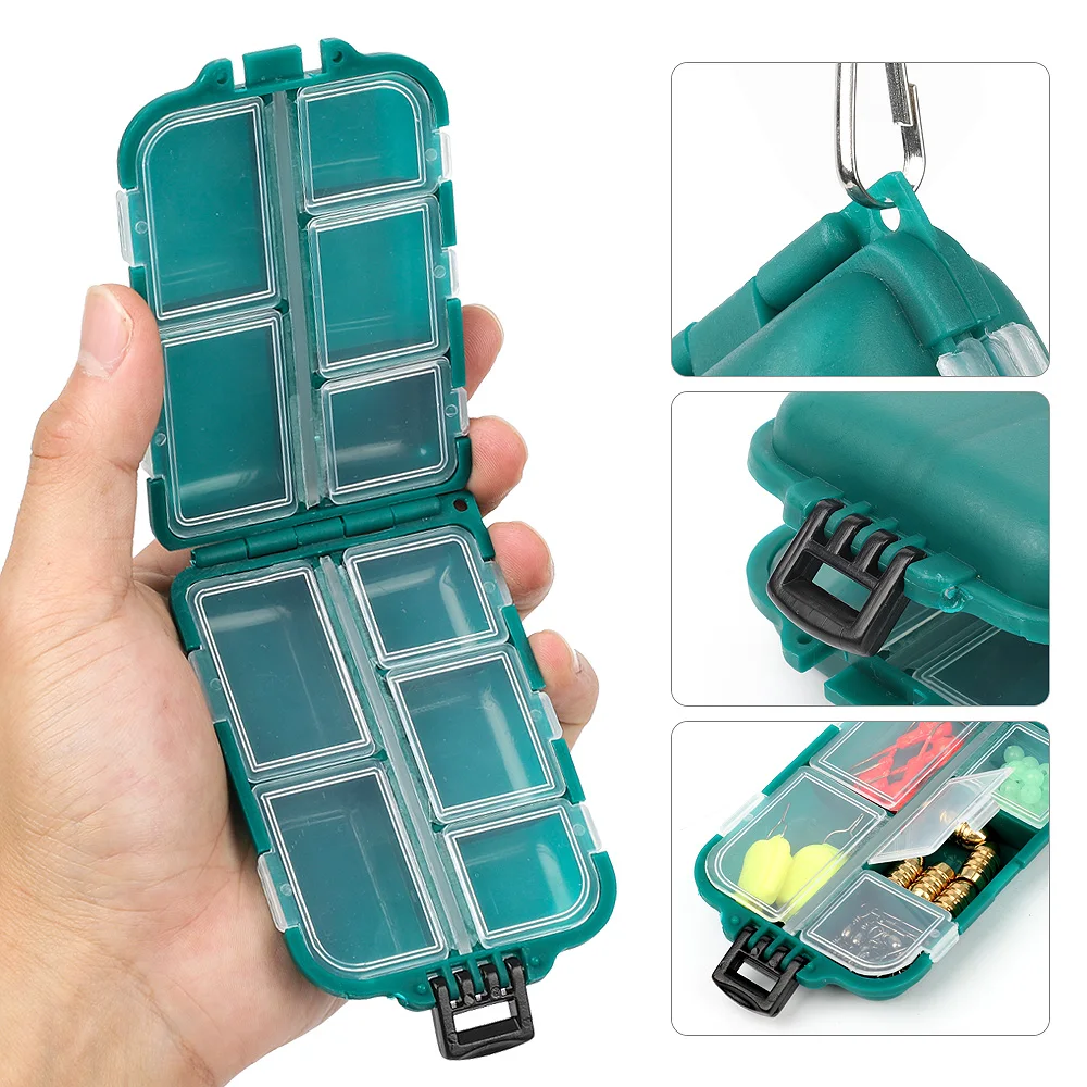 

DONQL Fishing Box For Baits 7/9/10/12 Compartments Storage Lure Spoon Hook Small Plastic Tackle Box For Fishing Accessories