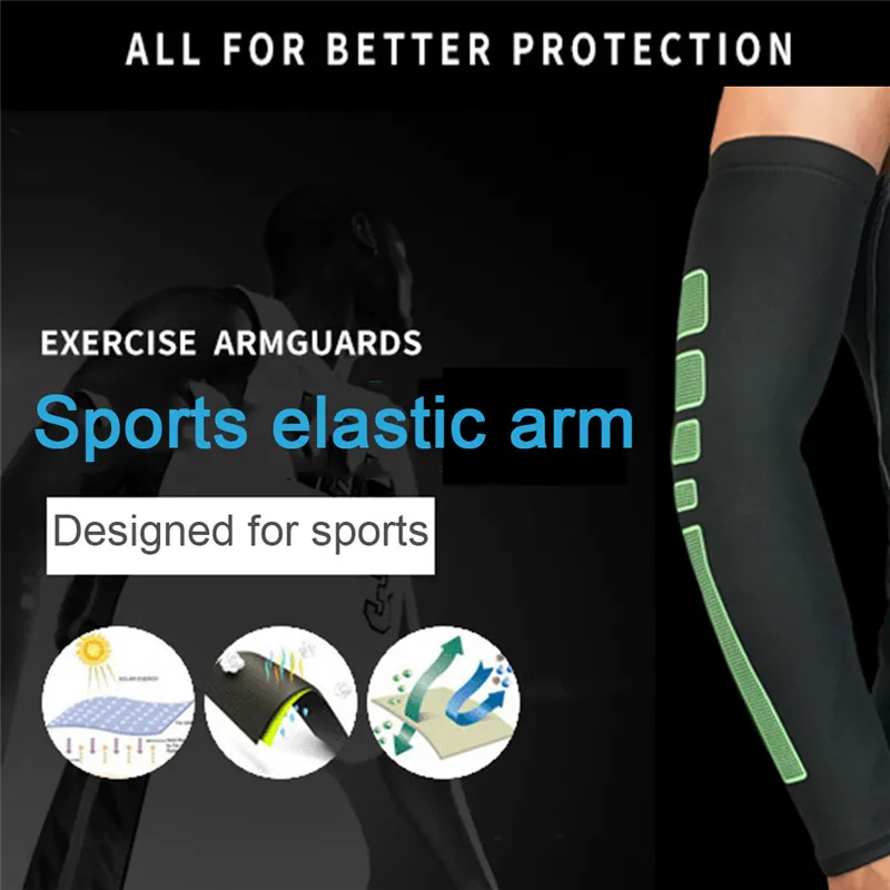 1PCS Basketball Armguard Sports Protective Gear Tennis Riding Taekwondo Breathable Warm Long Bracers Sleeve Sunscreen Arm Set