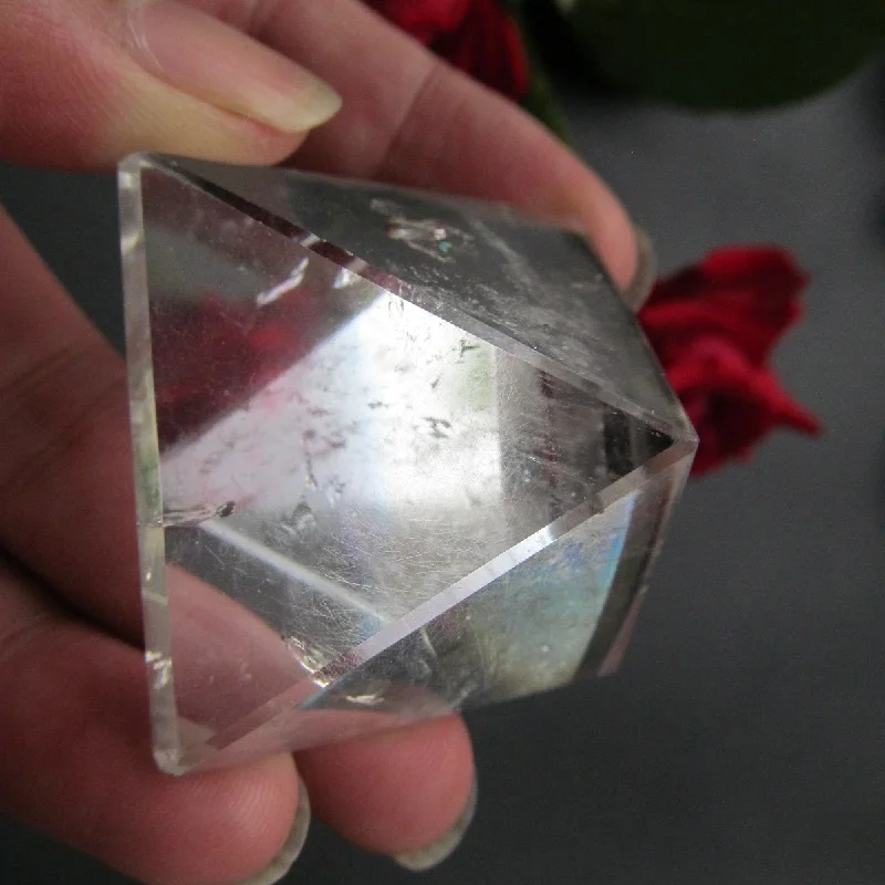 40*40mm Transparent Natural Clear Quartz Crystal pyramid Points Single Terminated Wand Polished Reiki Healing Specimen | Дом и сад