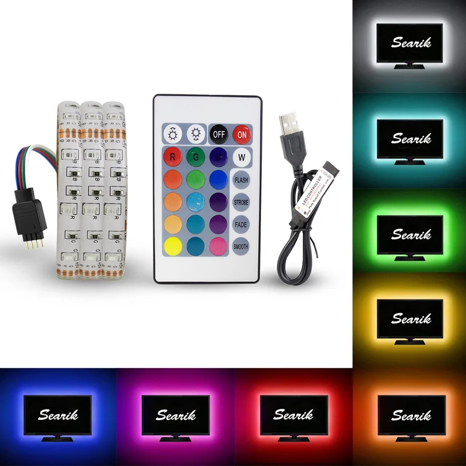 cheap 0.5M 1M 2M 3M 4M 5M Waterproof RGB Led Strip Light 3528SMD DC5V 60Leds M Flexible USB Power Led Strip White Warm White RGB Strip