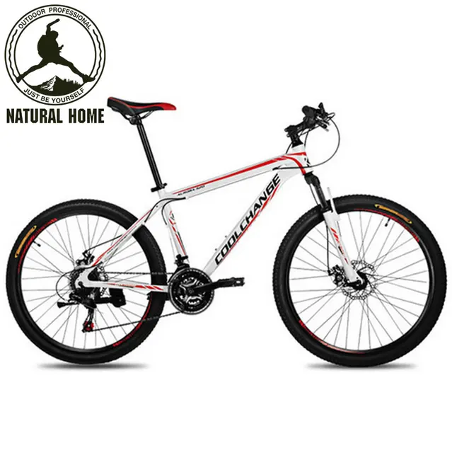 Cheap [NaturalHome] Brand 21 Speed Mountain Bike Bicycle Steel Double Mechanical Disc Braking 26 inch MTB Road Racing Bike Bicycle