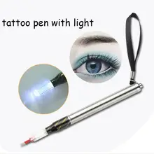 microblading ручка со светом многофункциональный иглы Лезвия Руководство татуировки для постоянного Макияж бровей Munsu tebori