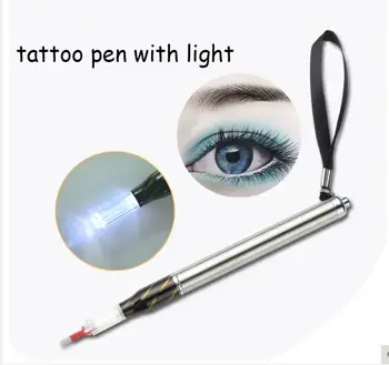 

New Microblading Pen With Light Multifunction Needle Blade Manual Tattoo Machine For Permanent Makeup Eyebrow Munsu Tebori 2017