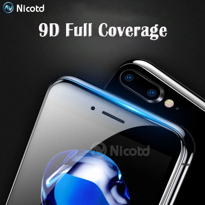Nicotd 9D Full Cover Tempered Glass For iPhone 8 6S 6 Plus Screen Protector for iPhone XS MAX XS XR X 7 Plus Protection Film (4)