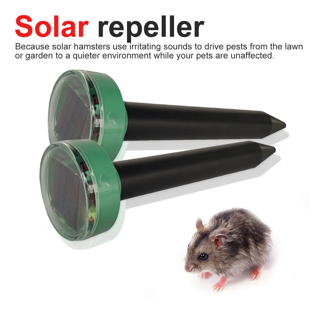

1pc Solar Power Ultrasonic Mole Snake Bird Mosquito Mouse Ultrasonic Pest Repeller Control Garden Outdoor Garden Mole Repellent