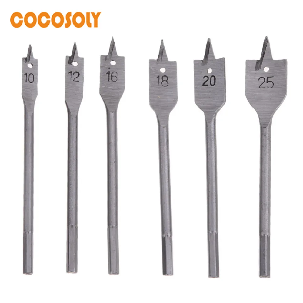 

6pcs High Speed Steel Wood Drill Bit Set Hole Saw Cutter Woodworking Tools for Wood Drilling