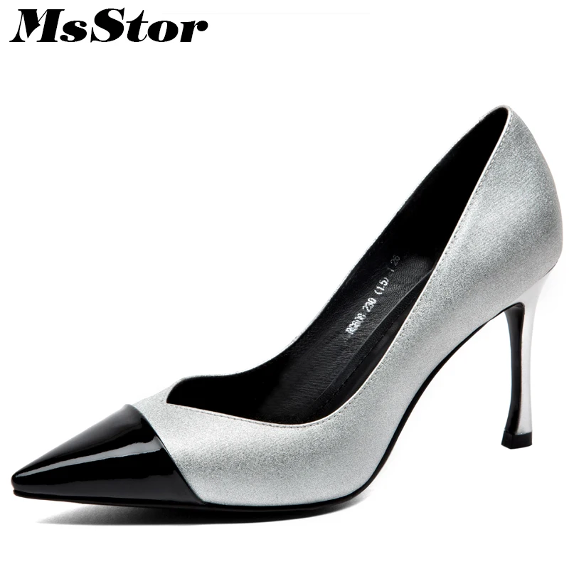 

MsStor Pointed Toe Thin Heels Women Pumps Fashion Shallow High Heels Zapatos Mujer Spring Sapato Feminino Female Casual Shoes