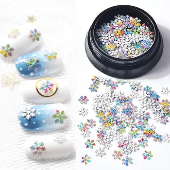 

christmas decorated Snowflake Sequins Nail Art Colorful Ultra Thin Snowflake Nail Decoration Sequins